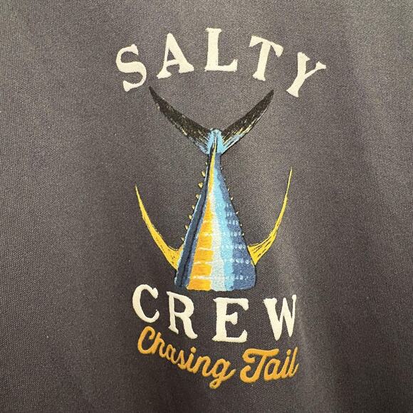 Salty Crew Shirt Mens Small Gray Chasing Tail Long Sleeve Fishing UV Outdoor - Picture 7 of 14